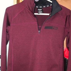 Victoria secret/pink maroon half zip hoodie
